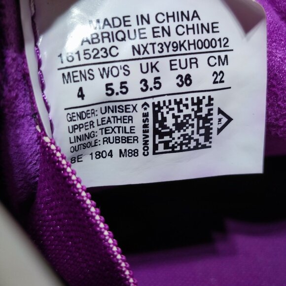 Converse Cons One Star Suede Low Top Skater Sneakers Unisex M 4 W 5.5 Purple - Picture 7 of 14